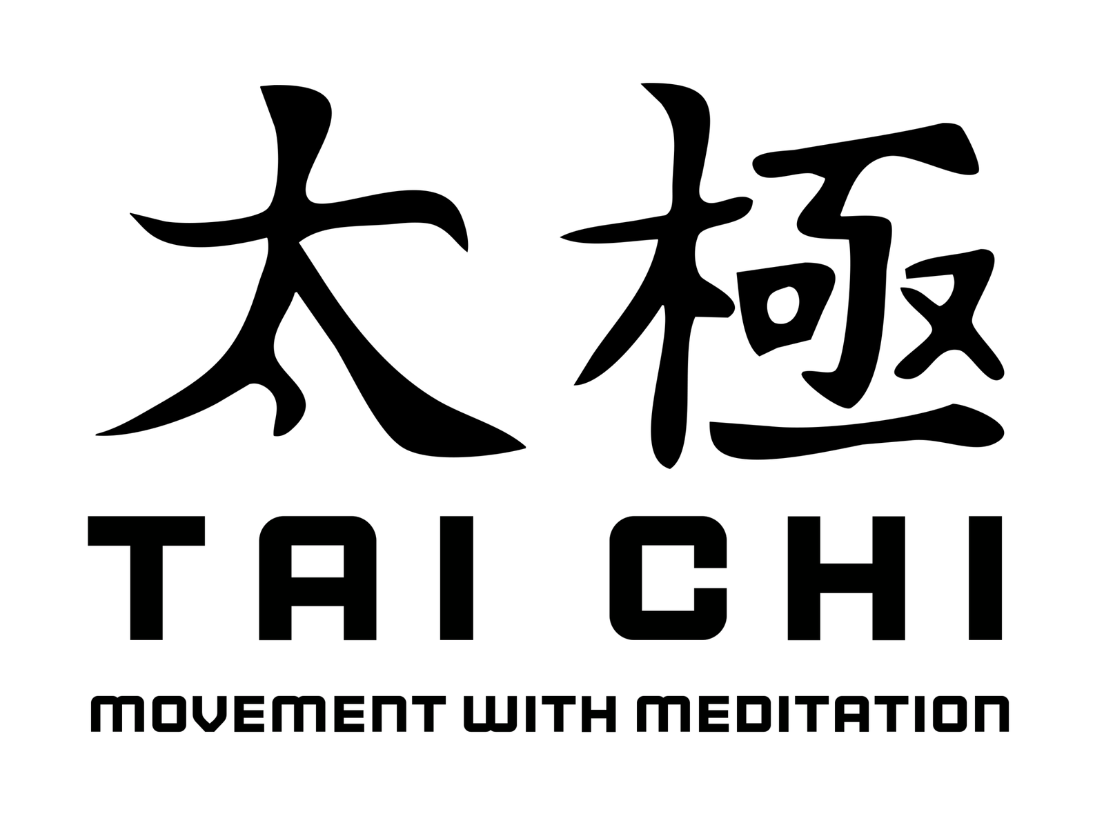 TAI CHI movement with meditation black on white